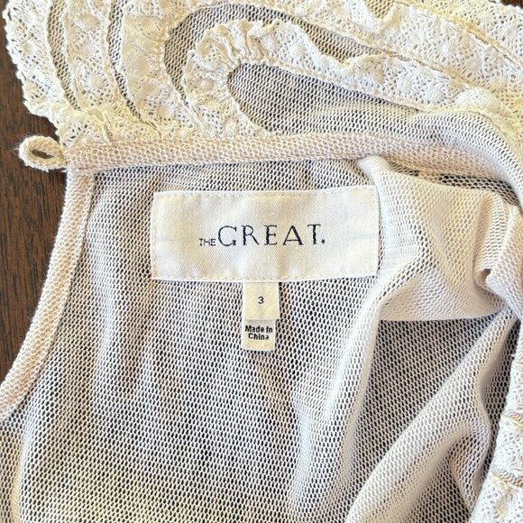 THE GREAT. Cream Lace Blouse - Picture 3 of 4